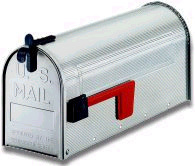 Original US-Mailbox, silberfarben, geriffelt