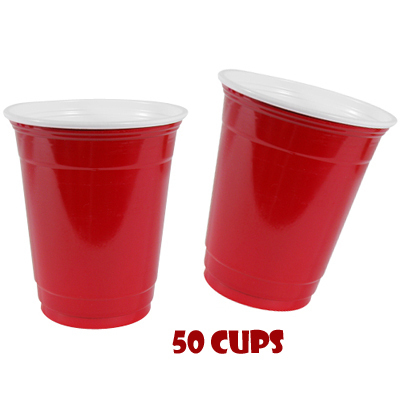 Red Solo Cold Drink Cups, 16 oz, 473 ml, 50 Stück
