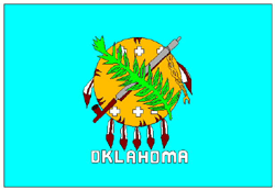 Flagge - US-Bundesstaat Oklahoma, ca. 150 x 90 cm