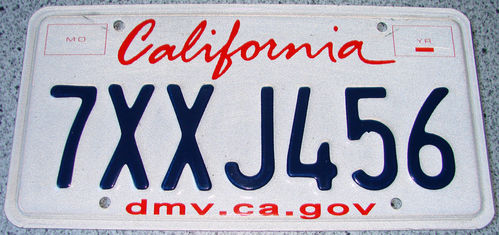 Original US-License Plate California, gebraucht