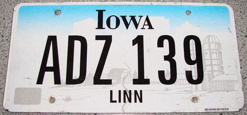 Original US-License Plate Iowa, gebraucht