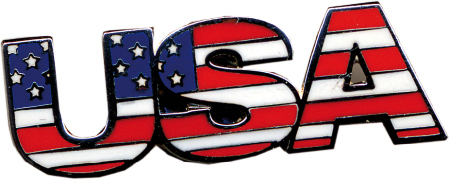 Pin - USA-Schriftzug, ca. 3,2 x 1,1 cm