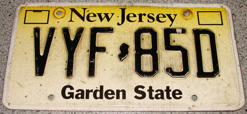 Original US-License Plate New Jersey, gebraucht
