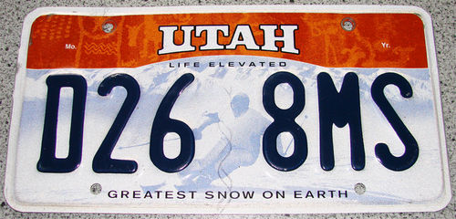 Original US-License Plate Utah, gebraucht