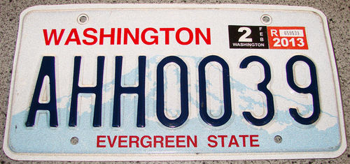Original US-License Plate Washington, gebraucht
