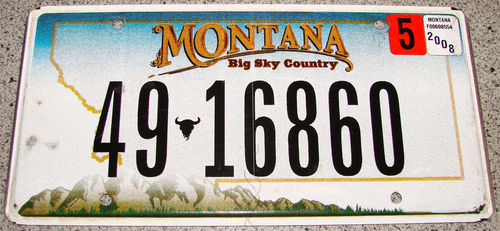 Original US-License Plate Montana, gebraucht