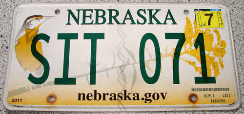 Original US-License Plate Nebraska, gebraucht