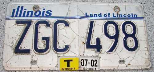 Original US-License Plate Illinois, gebraucht