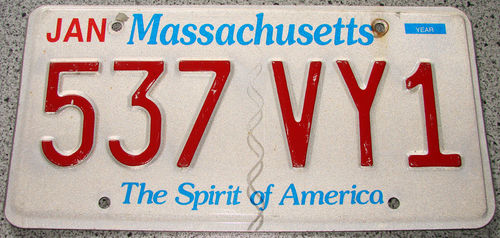 Original US-License Plate Massachusetts, gebraucht