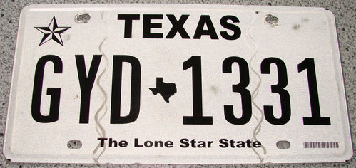 Original US-License Plate Texas, gebraucht