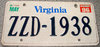 Original US-License Plate Virginia, gebraucht