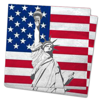 Lunch-Servietten USA - Statue of Liberty, ca. 33 x 33 cm, 20 Stk.
