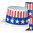 Party-Hut USA - Stars & Stripes, ca. 13 cm hoch