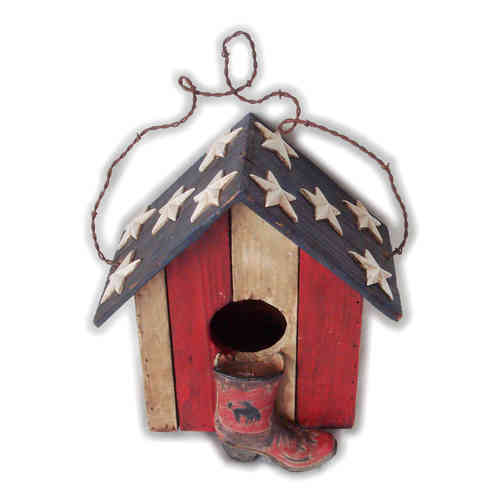 Vogelhaus USA - Stars & Stripes, ca. 27 cm hoch