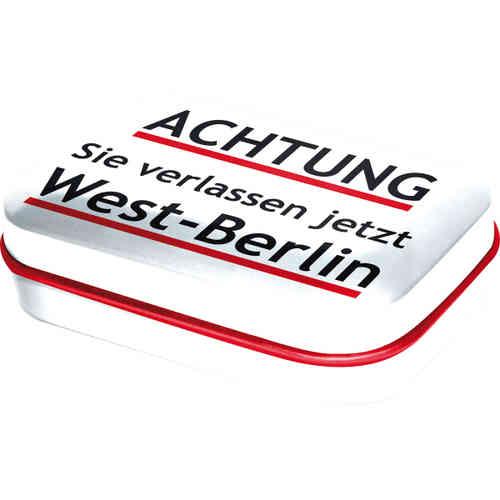 Motiv-Dose - ACHTUNG Sie verlassen jetzt West-Berlin, ca. 6 x 4cm