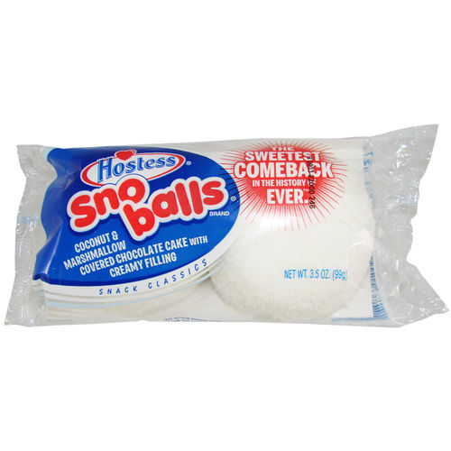 Hostess® SNO BALLS® Covered Chocolate Cake, 1 Paar, weiß, 99 g