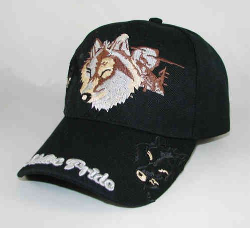 Baseball Cap - The Wolf - Native Pride, schwarz