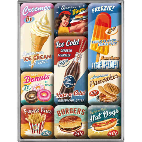 Motiv-Magnet SET - American Diner, 9-teilig