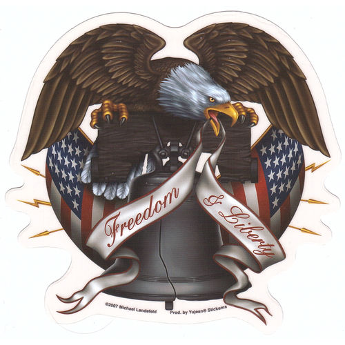 Aufkleber - Freedom & Liberty USA, ca. 12,7 x 12,3 cm