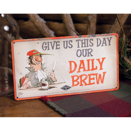 Blechschild - Daily Brew, ca. 24,5 x 13,5 cm
