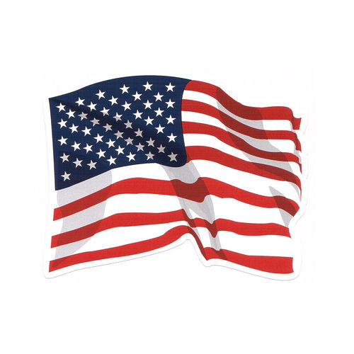 Aufkleber - US-Flagge wehend, PVC, ca. 5,9 x 4,7 cm