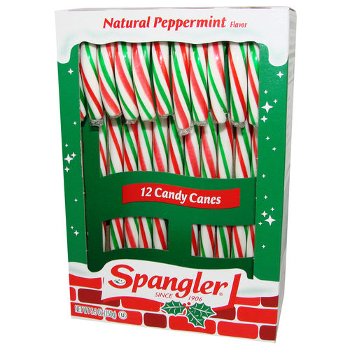 Spangler® Candy Canes Nat. PEPPERMINT rot/grün/weiß, 12 St, 150 g