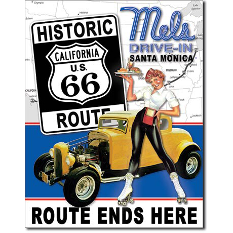Blechschild - Mel's Drive-In Route 66®, ca. 31,5 x 40,5 cm