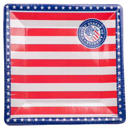 Pappteller - USA Liberty, ca. 24 x 24 cm, 8 Stück