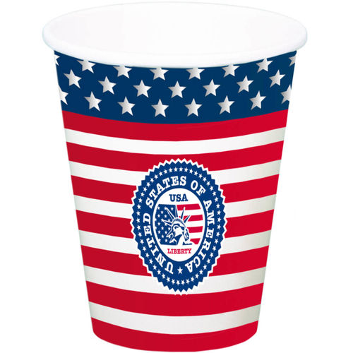 Pappbecher BIG - USA Liberty, ca. 700 ml, 8 Stück